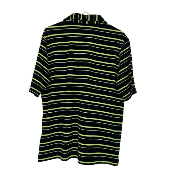 Greg Norman ML75 Mens Small Polo Shirt Black/Neon Green Stripes Outdoor Hikings - Picture 10 of 12
